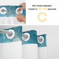 thumbnail image 2 of Coastal Octopus No Hook Shower Curtain with Snap in Liner, Vintage Teal Nautical Beach Botanical Double-Layer Waterproof Fabric Shower Curtains for Bathroom Hotel Bathtub, Mesh Top 48"x72", 2 of 9