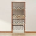 thumbnail image 2 of Colorful Beaded Door Curtain, 90x195cm Bamboo Wood Beads, Foldable Lightweight Design, Perfect for Porches and Corridors, 2 of 14