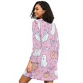 thumbnail image 2 of FORMRS Womens Long Sleeve Nightgowns Crew Neck Sleep Shirt Soft Pajamas Sizes S-3XL, Purple Halloween, 2 of 8