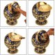 thumbnail image 4 of Cenicero a prueba de viento con tapa Cenicero de cigarrillos portátil de metal para exteriores en interiores Patrón estampado a mano Fumar Regalo elegante para hombres y mujeres (azul marino, 4 of 5