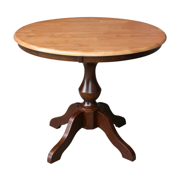International Concepts 36" Round Pedestal Dining Table in Cinnamon