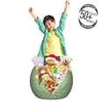 thumbnail image 3 of Oriental Green Storage Toy Bag Chair, Vintage Retro Looking Calligraphic Alphabet Letters Repetitive Drawing, Stuffed Animal Organizer Washable Bag, Small Size, Pale Yellow, by Ambesonne, 3 of 3