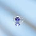 thumbnail image 6 of Rosec Jewels Asscher Cut Lab Grown Blue Sapphire Solitaire Ring, Celtic Knot Ring - 8 mm, 14K White Gold, US 11.00, 6 of 9
