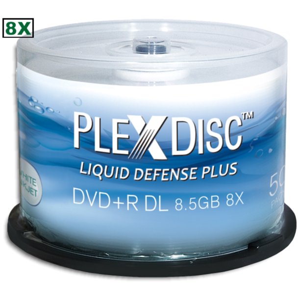 Plexdisc 8x 8 5gb Liquid Defense Plus White Inkjet Printable Dvd R Dl 50 Pak Walmart Com