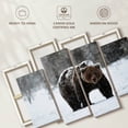 thumbnail image 6 of Elephant Stock Winter Grizzly Bear Wall Art - Horizontal Multi Panel Canvas - Living Room Wall Decor - Animal Multi Panel - Brown And Gray Decor - 68" x 42", 6 of 8