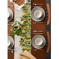thumbnail image 2 of Ldtrchee Summer Lemon Table Runner 72 Inches, Green Botancial Summer Yellow Fruits Rustic Bed Runner Dresser Scarves Tabletop for Indoor Outdoor Parties/Ceremony/Banquet, 16" x 72", 2 of 8