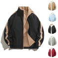 thumbnail image 5 of Rutainlusire Mens Trendy Casual Sports Comfy Jackets Fall Winter Men's Solid Color Double-sided Long Sleeved Stand Up Collar Zipper Cardigan Jacket, 5 of 5