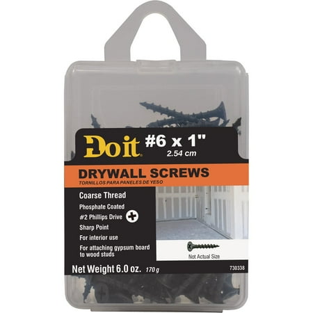 

2PACK Do it #6 x 1 In. Coarse Thread Phosphate Drywall Screw (6 Oz. Pack)