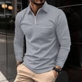 thumbnail image 5 of Pullove Shirts Autumn Casuals Lapels Long Sleeve Tops Sport Zip T-Shirt Men's, 5 of 11