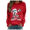 thumbnail image 1 of Chandail en Molleton de Noël pour Femmes, Cardigan Chaud à Col Rond, Pull Imprimé de Vacances, Fermeture Mi-Longue, Veste de Mode à Capuche, Manches Longues, Pull de Noël, 1 of 6