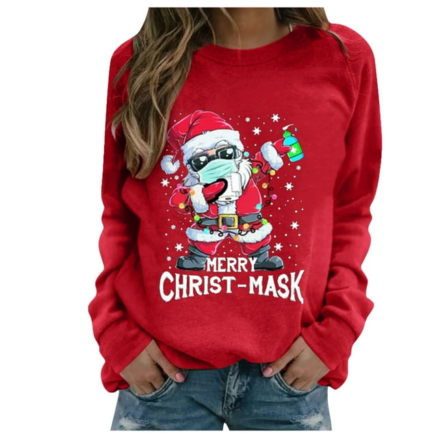 Femmes de Noël Pull Col Rond Hiver Cardigan Veste Mi-Longue Manches Longues Fermeture Blouse Graphique Imprimé Sweat-Shirt de Mode Hoodie Soft Outwear