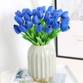 thumbnail image 5 of 10 flores artificiales de tulipán de tacto real (azul real) TUNC Sencillez, 5 of 5