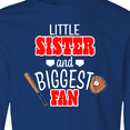 thumbnail image 4 of Inktastic Little Sister and Biggest Fan Baseball Glove and Bat Long Sleeve Youth T-Shirt, 4 of 5