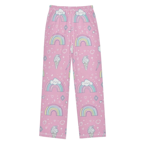 FORMRS Kids Pajama Pants with Pockets Size 6-8Y Boys Lounge Sleep Bottoms, Ice Cream Rainbow Pattern