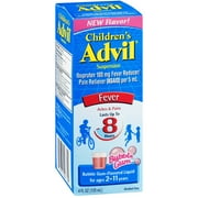 Advil Children's Fever Suspension, Bubble Gum, Liquid, 4 FL OZ (Pack of 3)