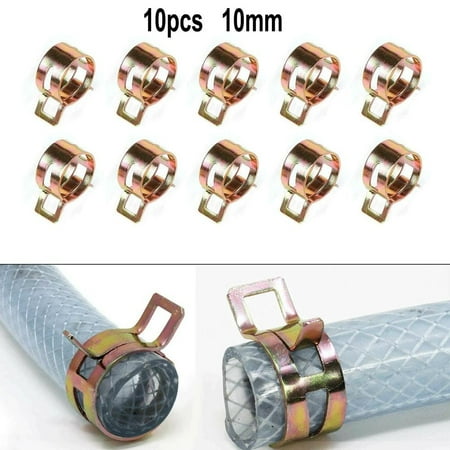 

10 pcs Spring Hose Clips/Fuel Clamps Air Gas Water Pipe Self Clamping