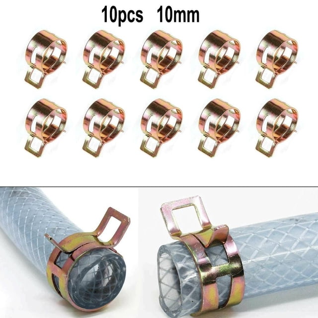 Bgsha 10 pcs Spring Hose Clips/Fuel Clamps Air Gas Water Pipe Self Clamping
