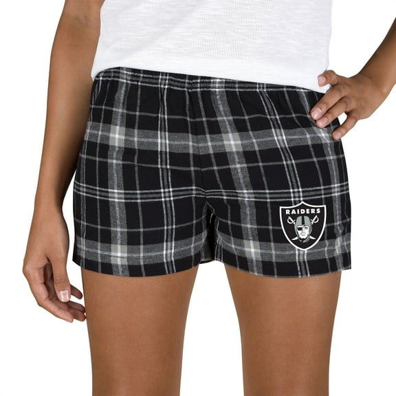 Women's Concepts Sport Black/Gray Las Vegas Raiders Ultimate Flannel Shorts