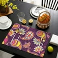 thumbnail image 3 of Artistic Paisley Placemats Set of 6, Durable Flax Linen Table Mats with Heat Resistant Wrinkle Free Finish Featuring Classic Vintage Floral Pattern and Mandala Art, 3 of 4