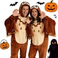 thumbnail image 3 of CVBCOS Adult Owl Halloween Unisex Christmas Costume Onesie Pajamas-Plush One Piece Cosplay Suit for Women and Men, 3 of 7