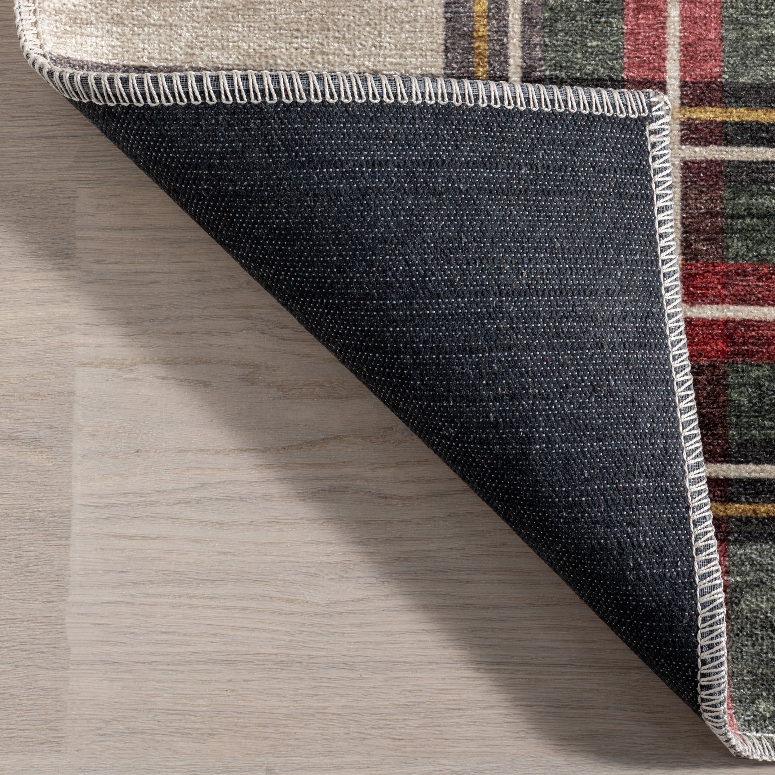 nuLOOM Aiken Classic Tartan Plaid Machine Washable Area Rug, 4' x 6', Beige