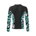 thumbnail image 6 of iEFiEL Girls Printed Swimsuit Long Sleeve Swim Tops with Strappy Back Crop Top Briefs Bathing Swimming Set Zipper Lily 10, 6 of 7