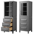 thumbnail image 3 of Wyndham Collection Daria 3-drawer Wood Linen Tower Cabinet in Gray/Chrome, 3 of 3