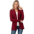 thumbnail image 2 of Cielo 1985 Women's Open Long Cardigan Sweater with Pockets - By The Simply Fashion Burgundy M, 2 of 7