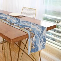Yayeee Table Runner 90 inches Long Home Kitchen Dinning Party Decoration, Winter Mountain