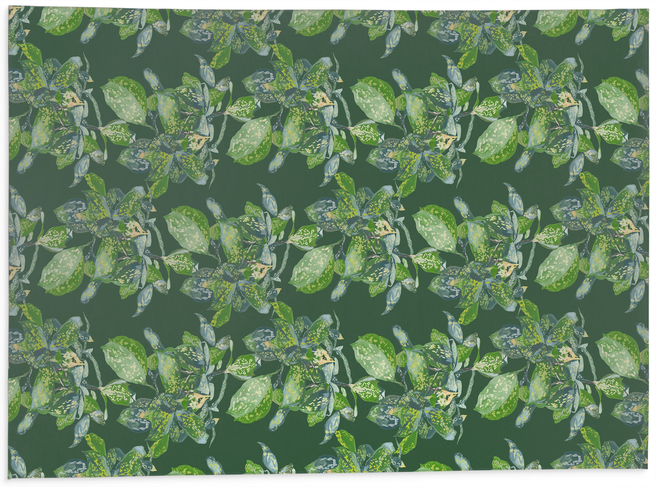 Spotted Laurel Dark Green Kitchen Mat by Kavka Designs