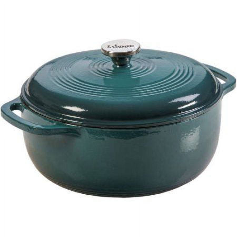 Lodge Enamelware 6 qt. Round Cast Iron Dutch Oven in Oyster White with Lid  EC6D13 - The Home Depot