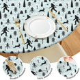 thumbnail image 4 of Light Blue Bigfoot and Tree Pattern Round Fitted Tablecloth with Elastic Edge,Dining Table Cover Waterproof,Outdoor Round Tablecloth for Camping,Dining,Indoor and Outdoor, 4 of 7
