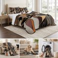 thumbnail image 6 of Full Quilt Set 78''x90'', Black Brown Girls Boho Lightweight Bedspread Coverlet Set with 2 Pillow Shams, Grey Vintage Ethnic Abstract Art Breathable All Season Quilt Bedding for Bedroom/Guest Room, 6 of 9