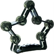 Directly Cheap Ergonomic-Grip Star-Shape Tambourine, 28 Jingles, Black