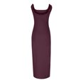 thumbnail image 5 of Taylonsss Womens Square Neck Sleeveless Dress Ruffle SLIM Side Slit Casual Summer Outfit, 5 of 8