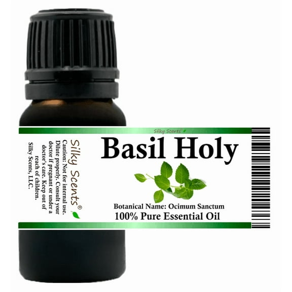 Basil Holy Essential Oil 5 ml (1/6 fl oz) - 100% Pure and Natural by Silky Scents