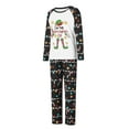 thumbnail image 3 of Elippeo Family Matching Christmas Pajamas, Letter  Elf Print Long-Sleeved Round Neck Tops + Candy Cane Pattern Trousers Sleepwear, 3 of 10