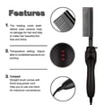thumbnail image 2 of JHIJHOO Hot Comb,Electric Heating Comb,Ceramic Comb Security Portable Curling Iron Heated Brush,Multifunctional Copper Hair Straightener Brush Straightening Comb (Black), 2 of 6
