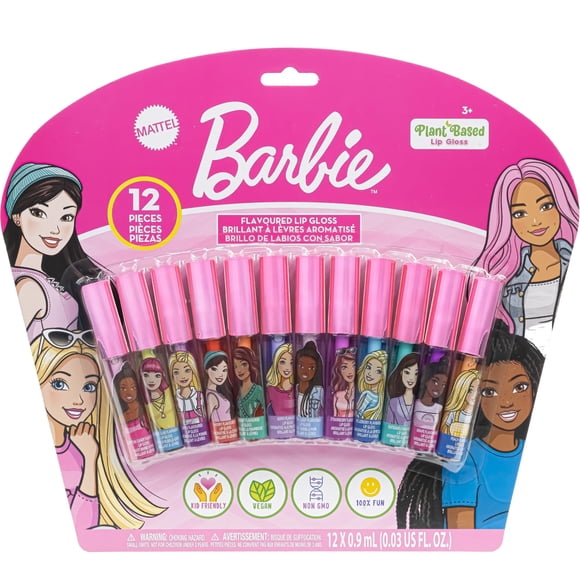 Set de brillo labial Townley Girl Barbie 12 piezas a base de plantas