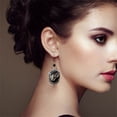 thumbnail image 4 of CILENON Women Women Earring Vintage Bat Oval Dangle Huggie Earrings Halloween Party Jewelry Gift Black (Black,One Size), 4 of 6