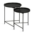 thumbnail image 1 of Kate and Laurel Ulani Set of 2 Nested Round Metal End Tables, Black, 1 of 2