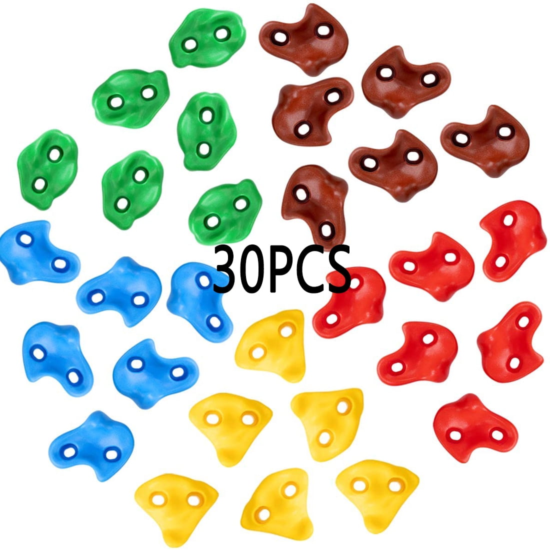 30Pcs Climbing Grips Holds Rock Wall Stones In/Outdoor Kids Playground Mix-color 