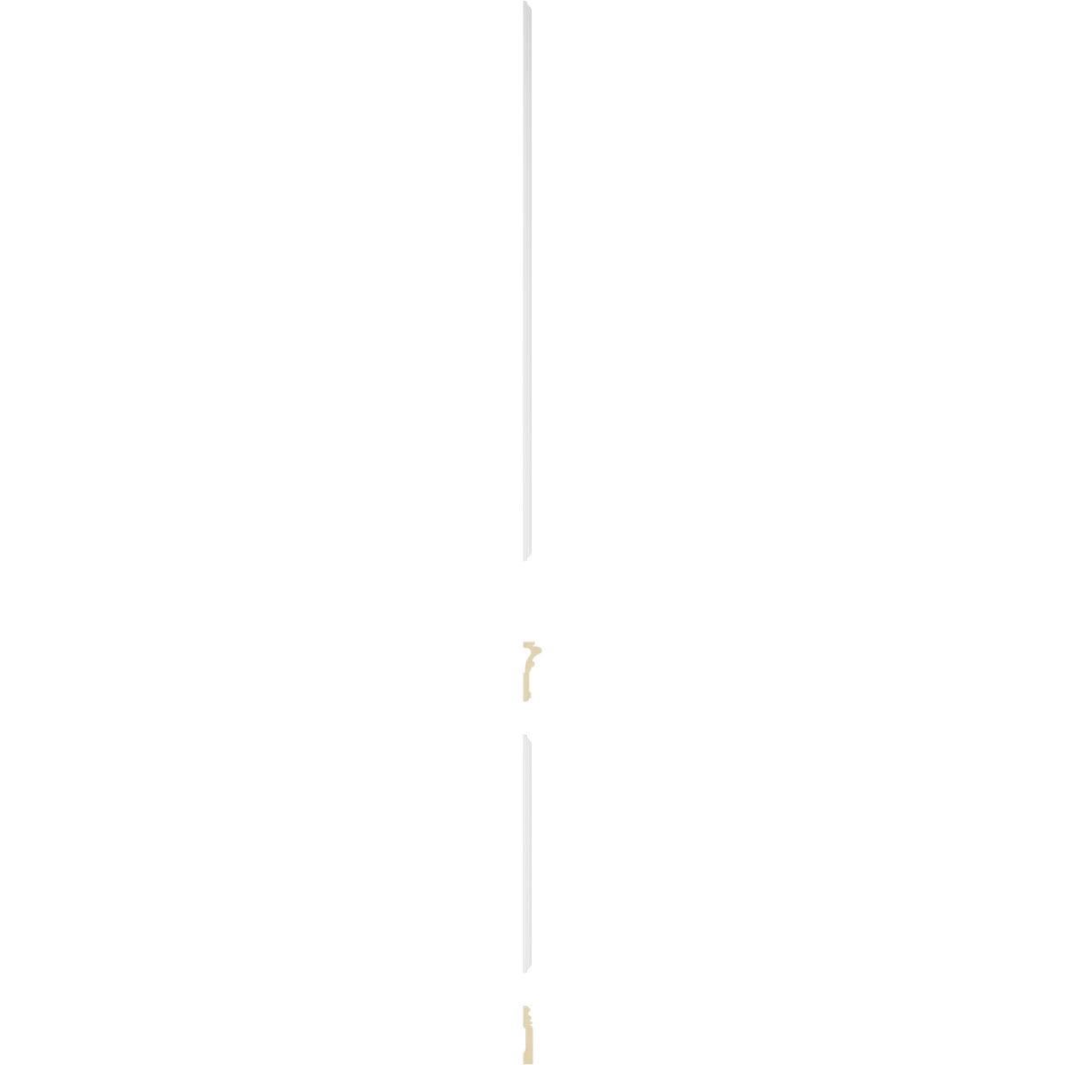 Ekena millwork 94 1/2"L (Adjustable 94 1/2"H to 120"H) Ashford Square Panel Stacked Wall Wainscot Paneling Kit