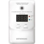 PLUG IN COMBINATION CARBON MONOXIDE AND NATURAL GAS DETECTOR WITH DIGITAL DISPLAY AND 9 VOLT BATTERY BACK UP, 120 VOLT