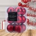 thumbnail image 2 of STP Goods Christmas Ball Ornament Set of 12 Pcs 2.4" (6 cm) Shatterproof Christmas Tree Ornament Plastic Christmas Tree Hanging Decoration Holiday Décor, Red, 2 of 2