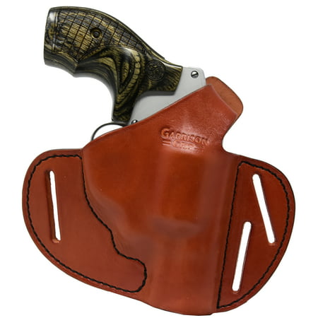 Garrison Grip Premium Full Grain Tan Italian Leather 2 Position Tactical Holster Fits Smith and Wesson 38 Special 357 Magnum 22 LR 22 Magnum