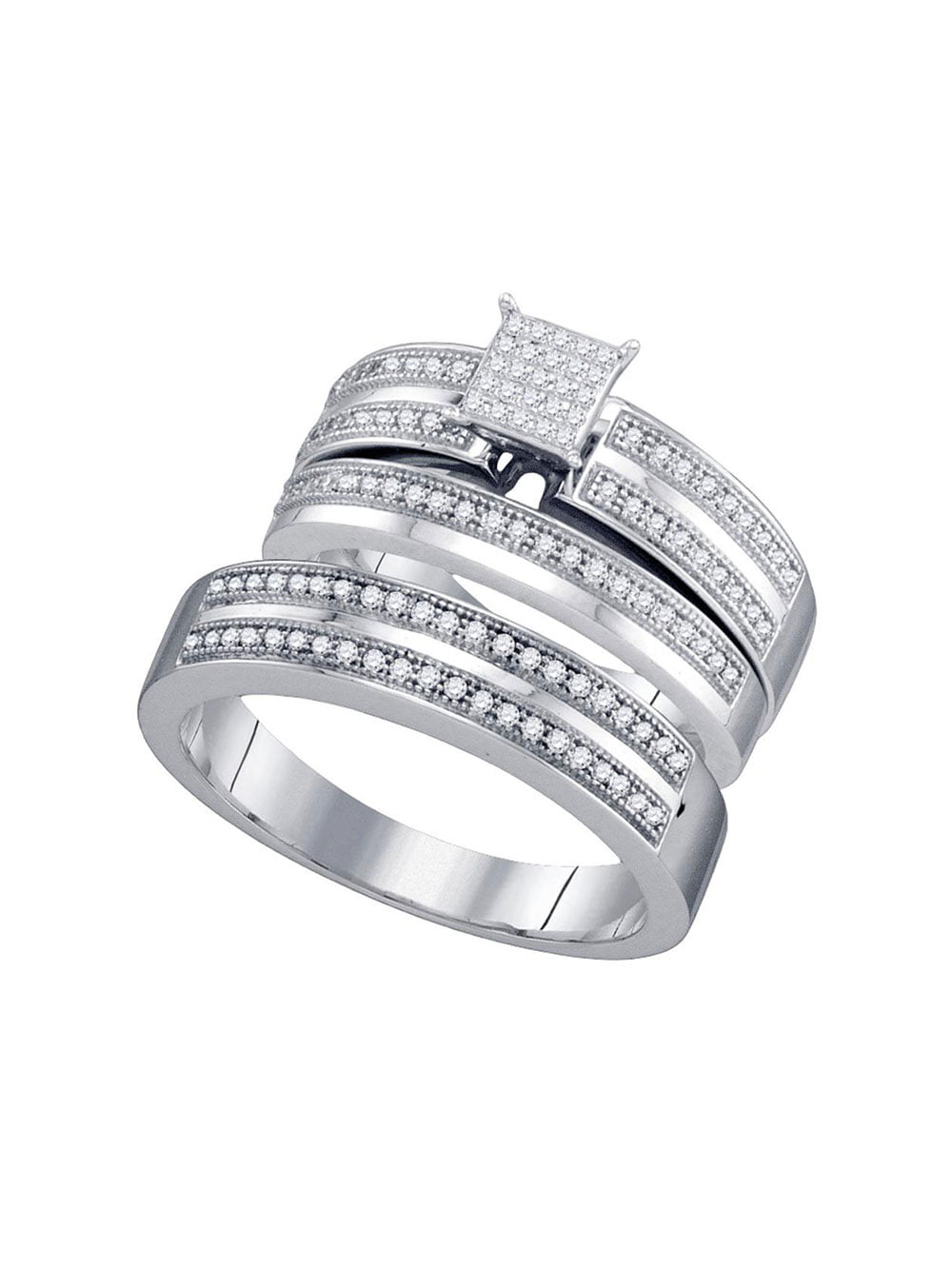 Details about   New Lovely Style Pure Solid Sterling Silver 0.5CT Diamond Ring For Women Wedding 