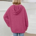 thumbnail image 3 of Mercatoo Kids Girls Ribbed Knit Ho𝐨dies Sweatshirts Oversized Trendy Plain Pullover Shirts Fall Winter Warm Thermal Clothes, 3 of 7