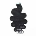 thumbnail image 3 of MY-LADY Body Wavy Tape in 100% Real Human Hair Extensions Curly Hairpiece Skin Weft Full Head 20PCS US 16" #01 Jet Black, 3 of 10