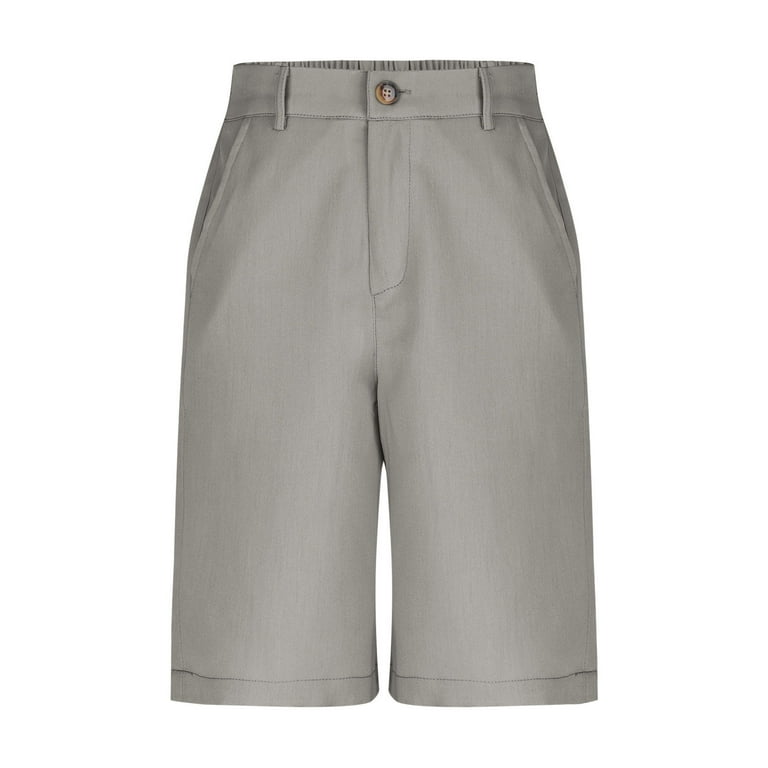 Cethrio Boys Dress Shorts, Gray